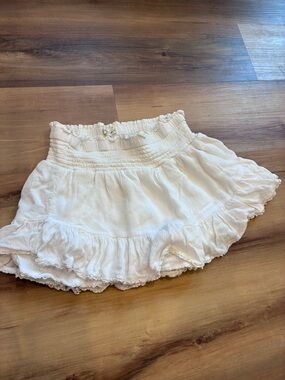 Aeropostale Cream Ruffled Skater Skirt